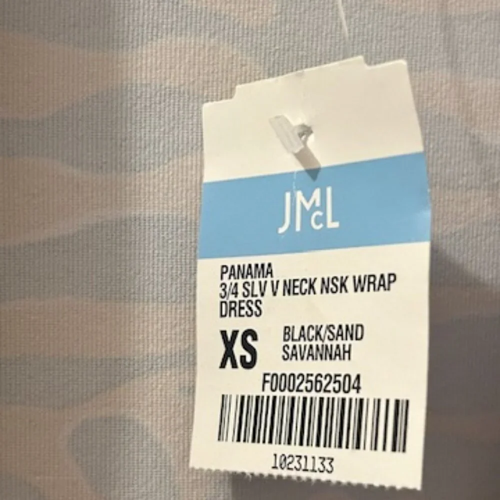 J. McLaughlin Black Sand Savannah Catalina Cloth Print Panama Wrap Dress NEW - Picture 4 of 16